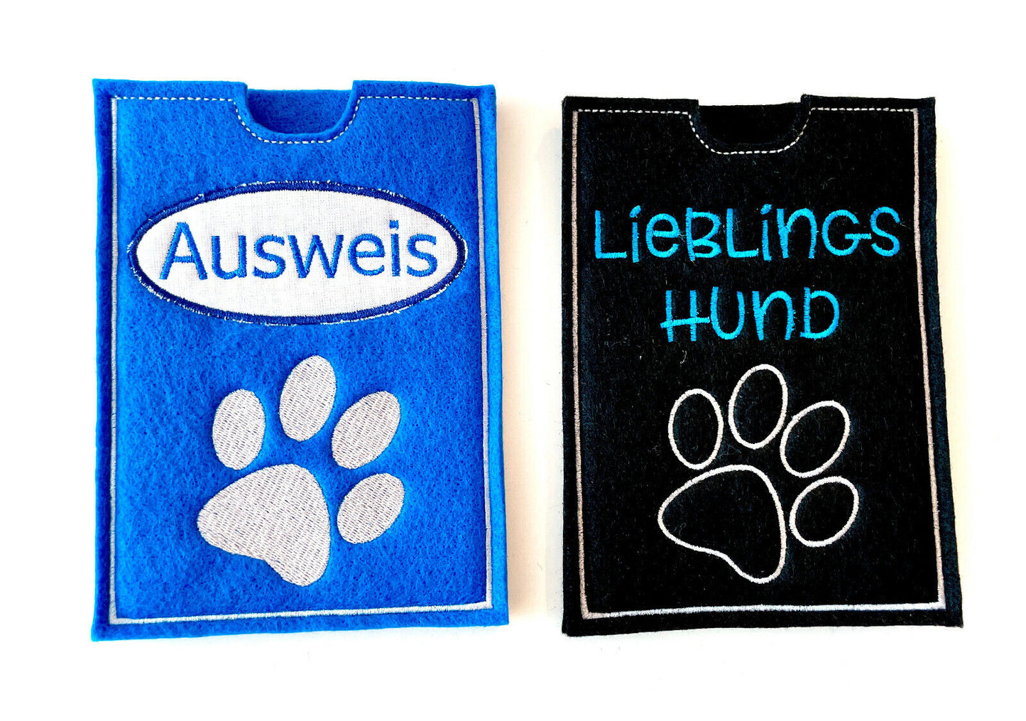 Dokumentenhülle personalisiert Hunde Filz individuell bestickt Impfpass Hülle