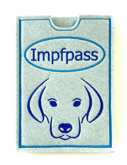 Dokumentenhülle personalisiert Hunde Filz individuell bestickt Impfpass Hülle