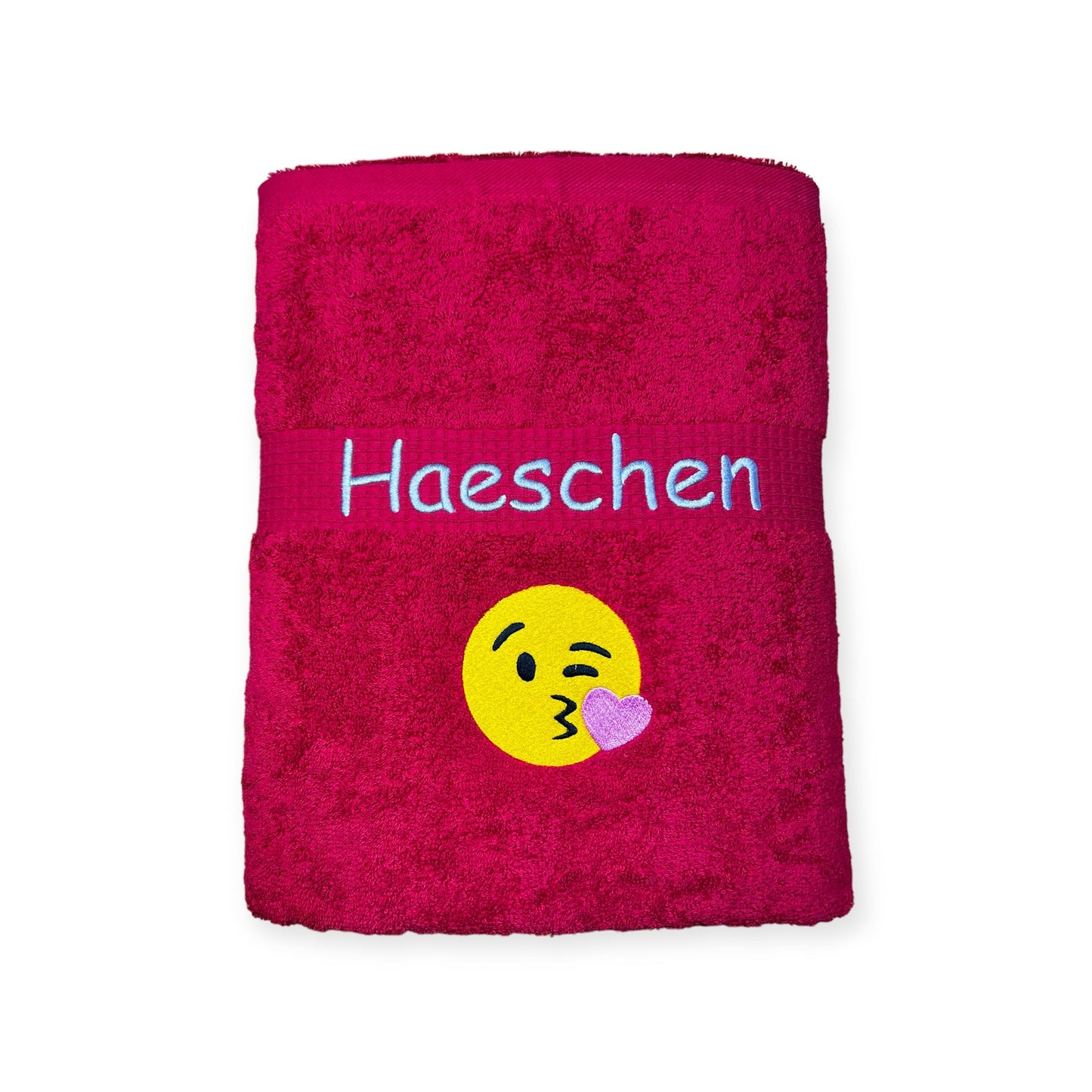 Smiley Handtuch mit Name, Handtuch, Sauna, Wellness, Duschtuch Geschenk