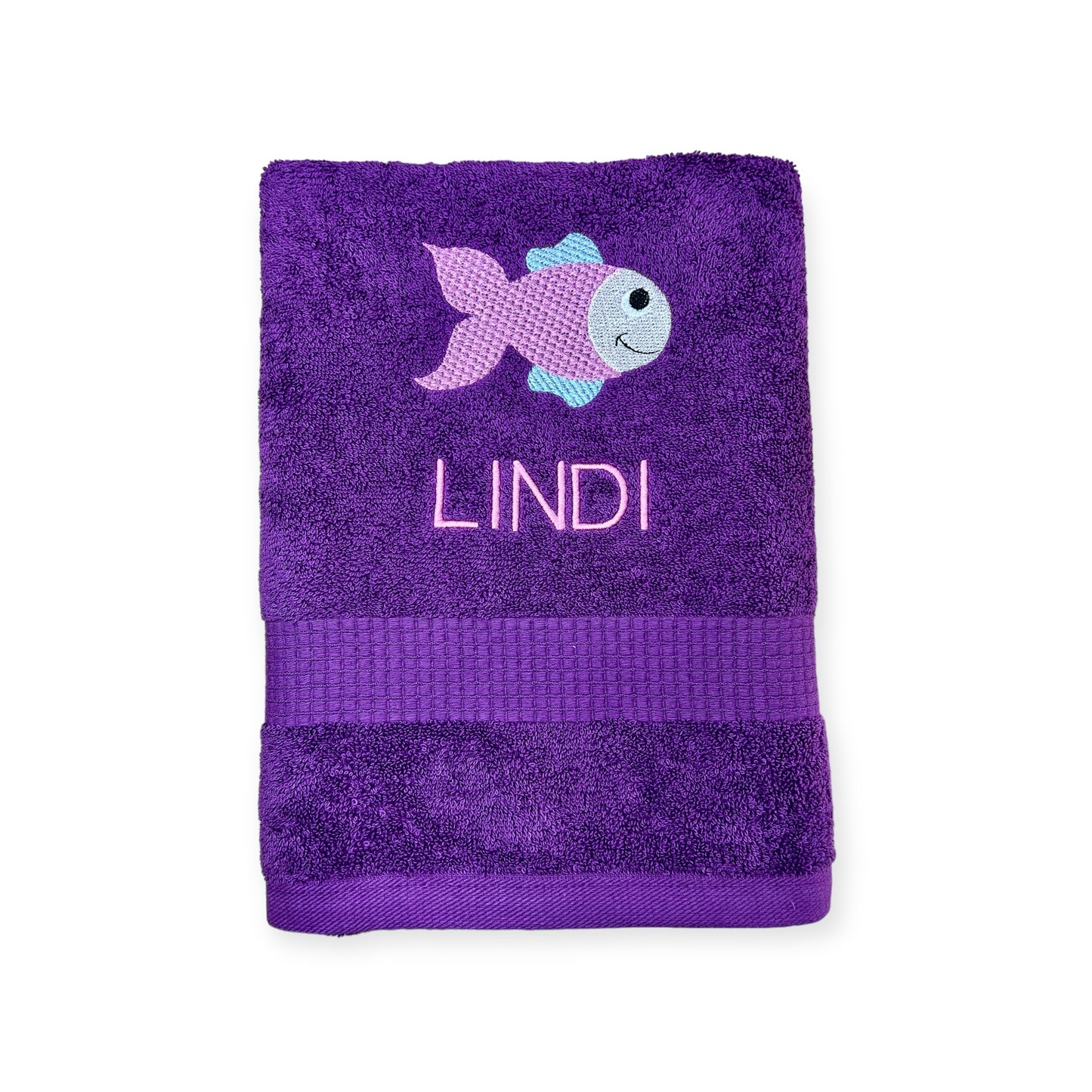 Fisch Handtuch mit Name, Handtuch, Sauna, Wellness, Duschtuch, Geschenk