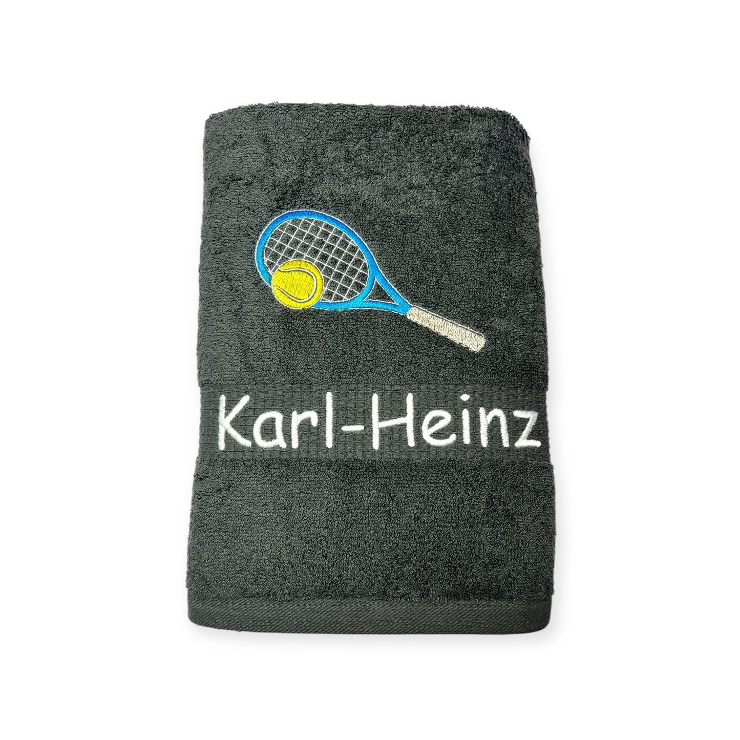 Tennis Handtuch mit Name bestickt, Duschtuch, Sport