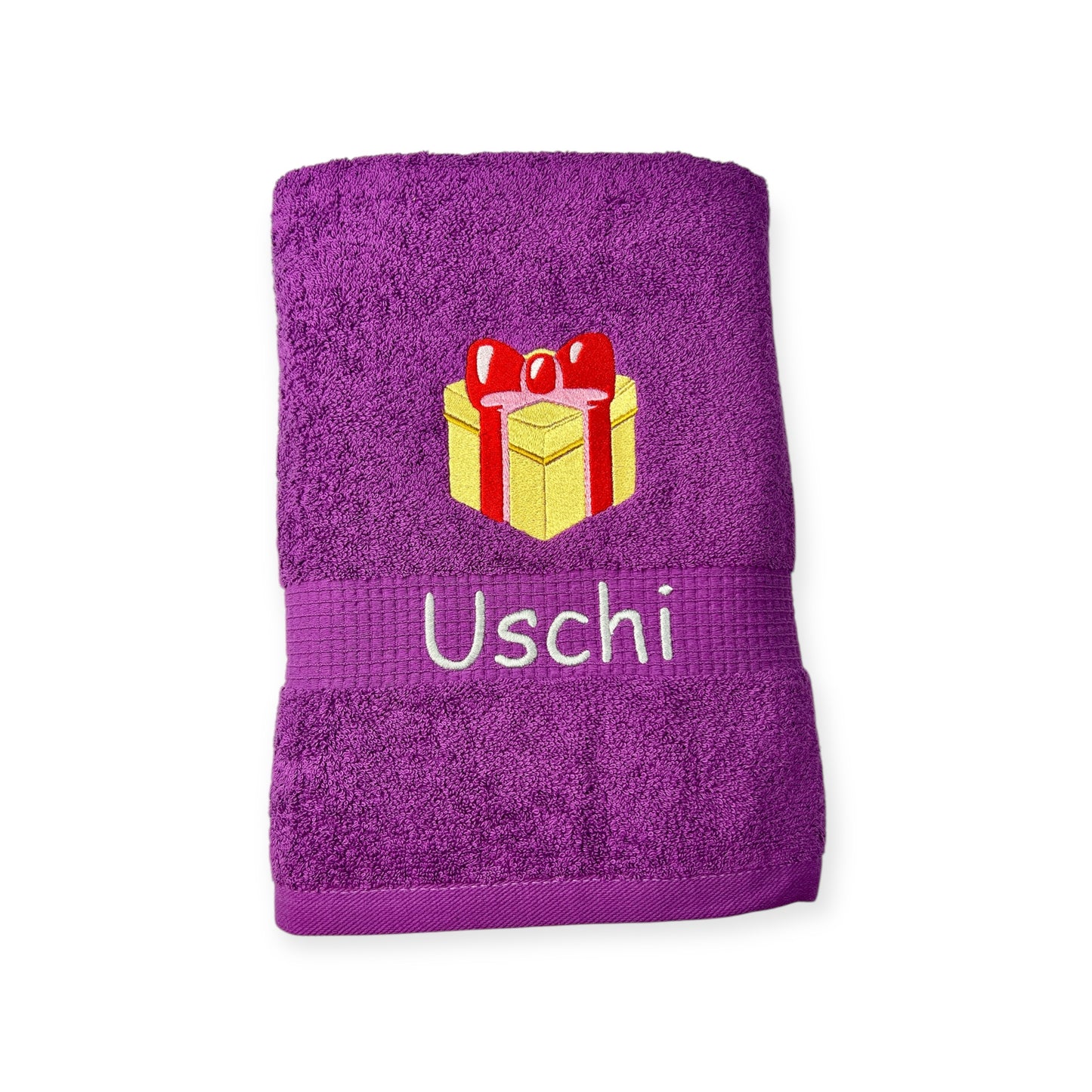 Geschenk Handtuch mit Name bestickt, Duschtuch, Wellness, Sauna