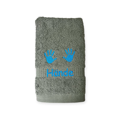 Hände Handtuch mit Name oder Wort bestickt, Duschtuch, Wellness, Sauna