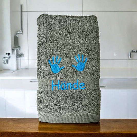 Hände Handtuch mit Name oder Wort bestickt, Duschtuch, Wellness, Sauna