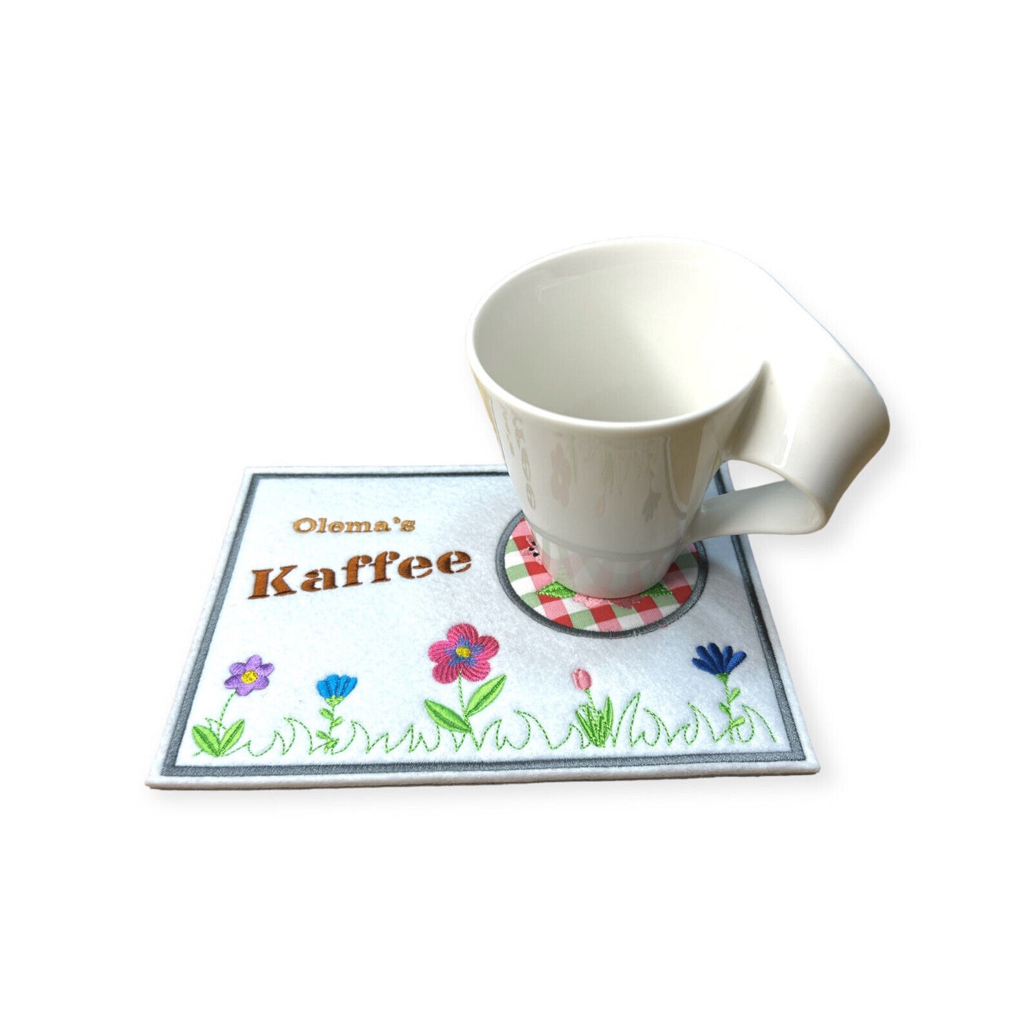 Tassenuntersetzer "Blumen" für Kaffee kleines Geschenk zur Kaffeeeinladung Mug rug Blumen