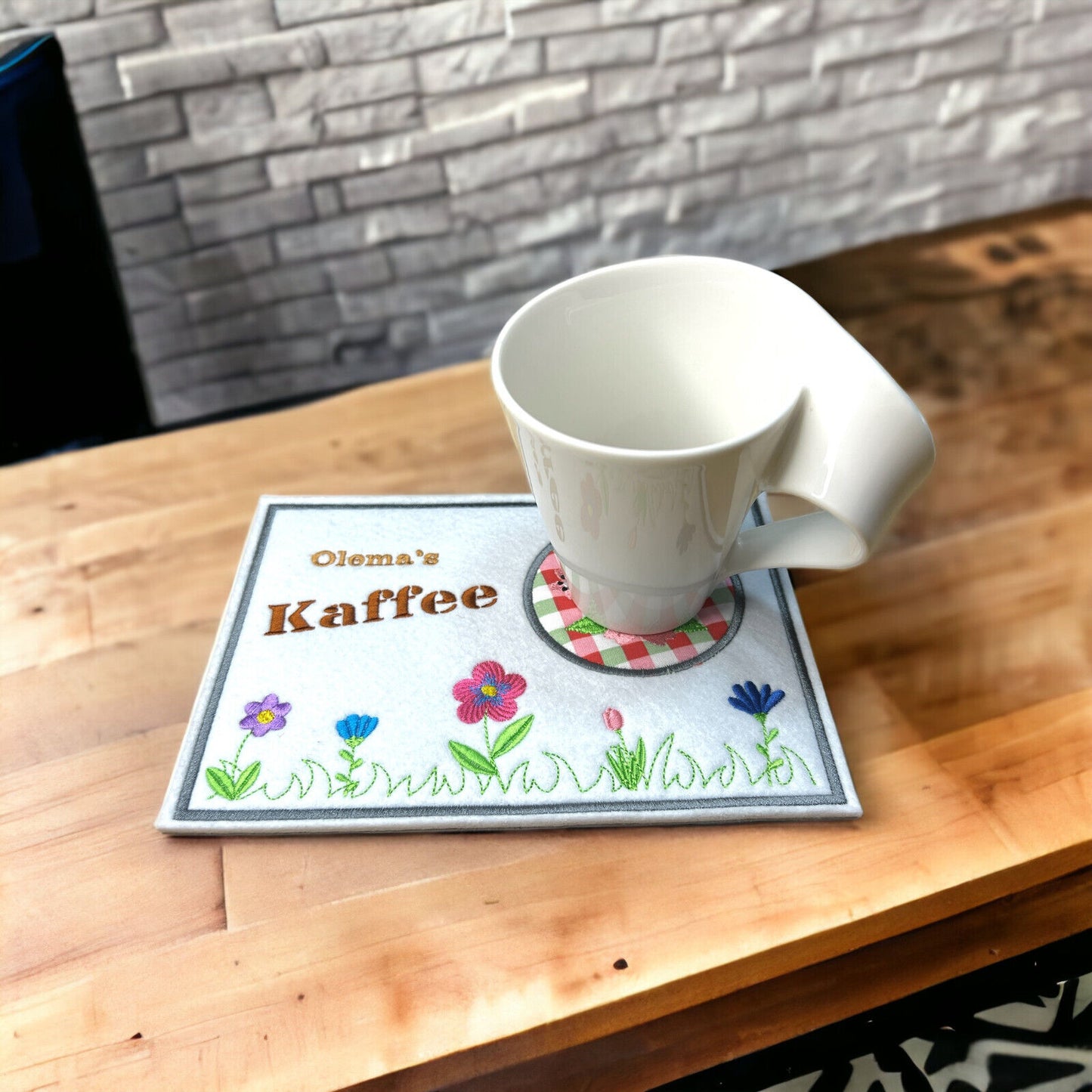 Tassenuntersetzer "Blumen" für Kaffee kleines Geschenk zur Kaffeeeinladung Mug rug Blumen